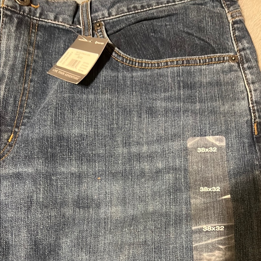 Eddie Bauer Blue Straight Jeans with Distressed Details